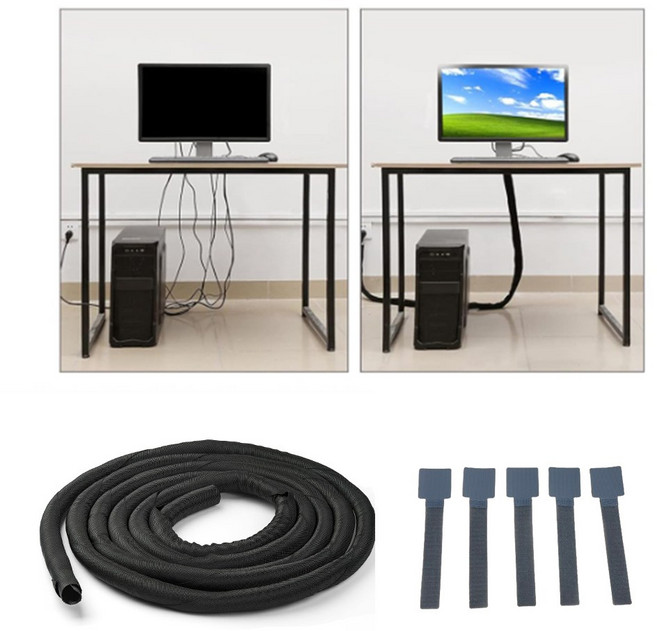 앤드솜 편리한 전선정리 매직케이블 튜브 +벨크로찍찍이, 1개, 16mm X 3M