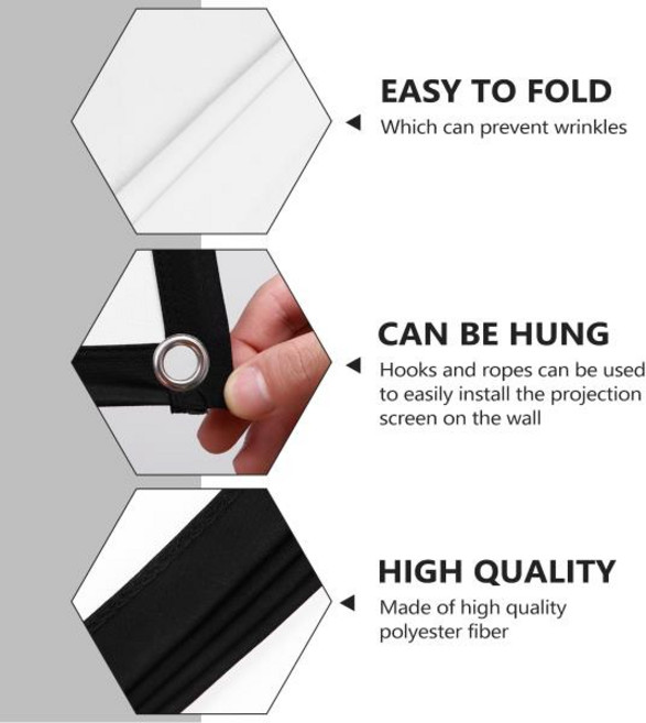 휴대용 프로젝션 스크린 영화 야외 천 배경 가정용 튼튼한 내구성 이상적인 비즈니스 교육