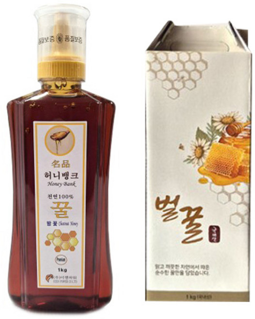 허니뱅크 국내산 자연꿀 밤꽃꿀 1kg 튜브형 야생꿀 벌꿀 밤꿀, 1개