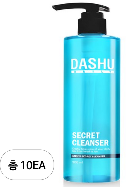 다슈 데일리 비타 플렉스 프레쉬 쿨링 남성 청결제, 300ml, 10개
