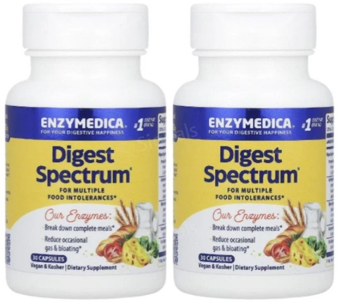 엔자이메디카 효소 다이제스트 스펙트럼 엔자임 30캡슐 2개 Enzymes Digest, 30정 - 쿠팡