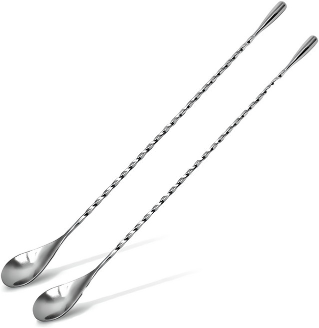 그란츠 스텐 롱 칵테일 바 스푼 머들러, 실버, 2개