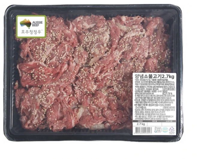 호주산 양념 소불고기 5.4kg 배와 키위 함유 고소하고 부드러운맛, 1세트