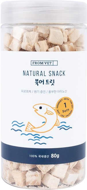 프롬벳 국산 동결건조 북어 트릿 강아지 고양이, 80g, 1개