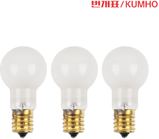 번개표 미니크립톤 전구 불투명 60W 불투명 E17 전구색 1개, 3개