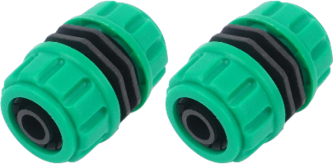 [1+1] PVC 일자형 호스커넥터 호스연결기 연결구 호스연결부속 호스연결캡 호스 호스연결구, 2개, 그린
