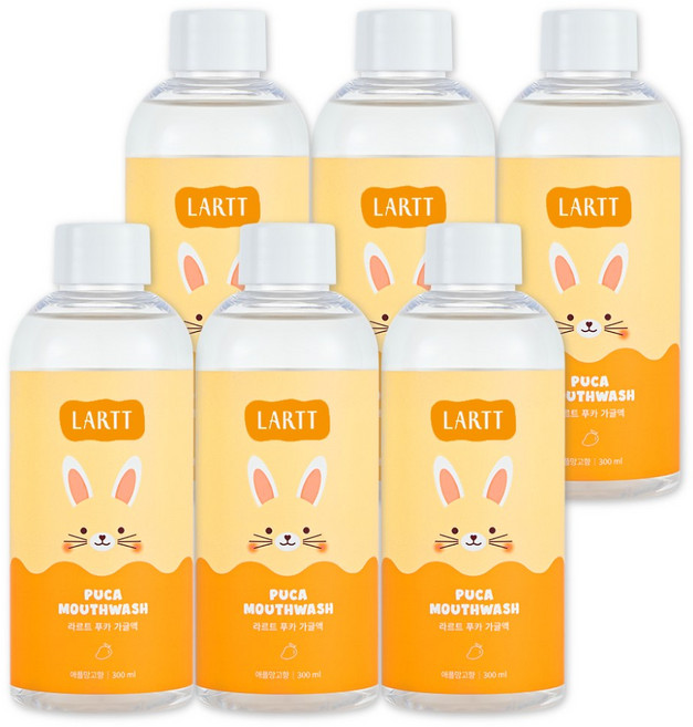 라르트 무알콜 충치예방 어린이 구강청결제 푸카 가글 애플망고향, 6개, 300ml