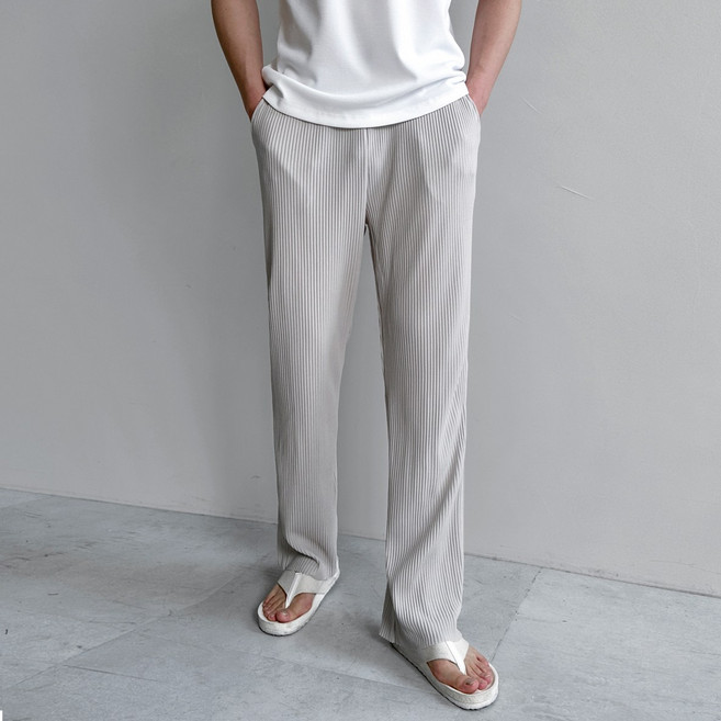 에스미 플리츠 와이드 밴딩 트레이닝 팬츠