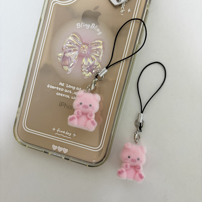 후로킹 벨벳 핸드폰 에어팟 가방 열쇠고리 폰꾸미기 휴대폰고리