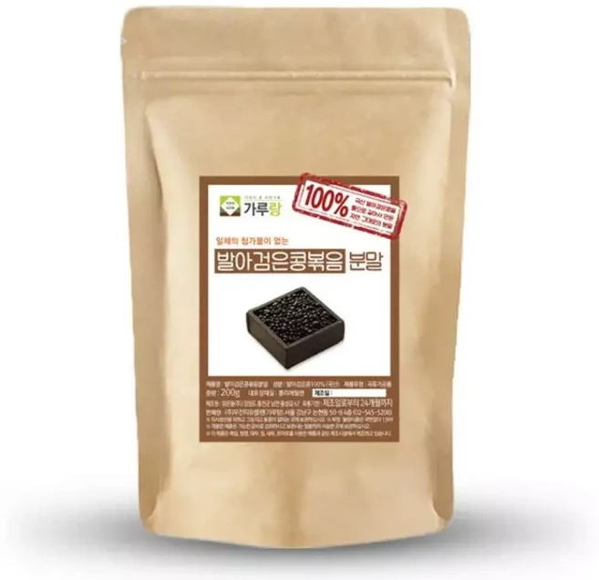 건강 가루랑 자연가루 국산 발아검은콩(볶음)분말 가루, 200g, 1개
