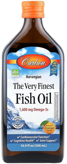 칼슨랩스 노르웨이산 피쉬 오일 오렌지 맛 1600mg 500ml, CAR01655, 1개 - 쿠팡