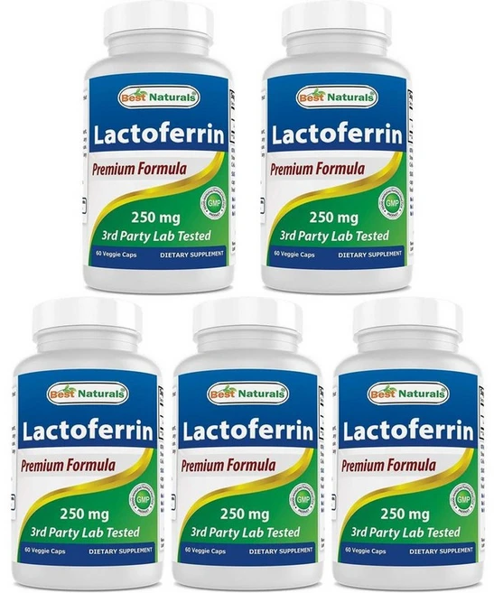 베스트 내추럴스 락토페린 250mg 캡슐 60정, 5개 - 쿠팡