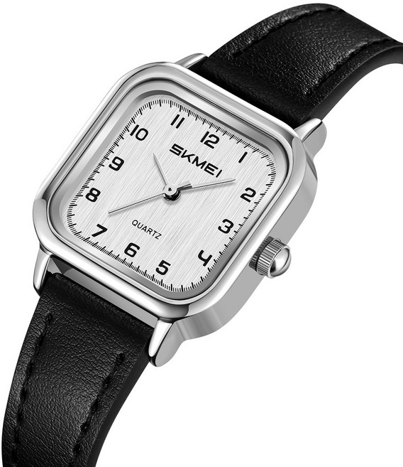 SKMEI 2579 여성 스퀘어 가죽시계 여자 데일리 쿼츠 패션 미니멀 손목시계