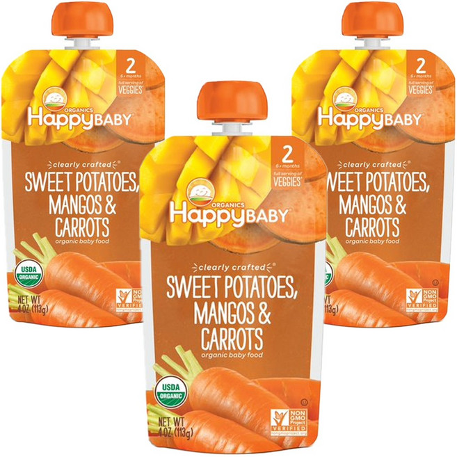 해피베이비 클리어리 크래프티드 어린이 스무디 113g, 3개