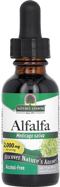 Nature's Answer Alfalfa Alcohol-Free 2 000 mg 1 fl oz 30 ml, Nature's Answer, Alfalfa, Alco, 1개 - 쿠팡
