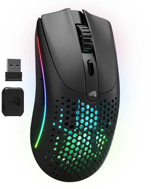글로리어스 (Glorious) MODELO 2 Wireless 초경량 68g 대용량 배터리 탑재 RGB 2.4G 무선 블루투스 연결 지원 게이밍 마우스 매트 블랙 GLO-MS-OW