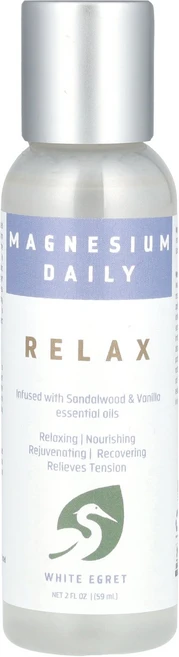 White Egret 마그네슘 Daily Relax 59ml(2fl oz) Egret Personal Care (화이트 이그렛 퍼스널 케어), WHITE 화이트 Egret, 마그네슘 DAILY 데일, 1개, 59ml - 쿠팡
