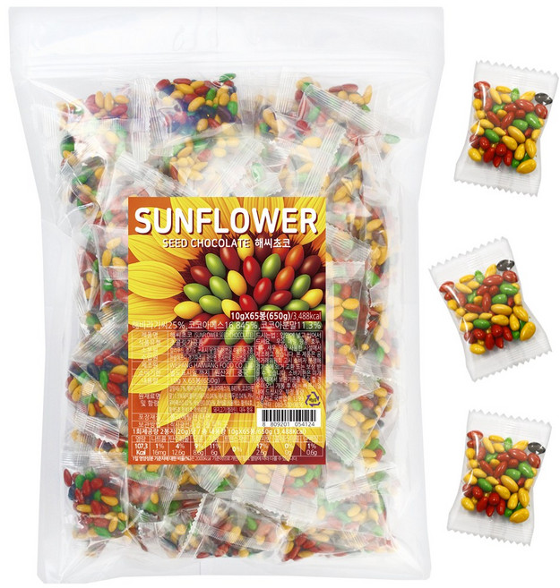 컬러푸드 해바라기씨 초콜릿, 10g, 65개