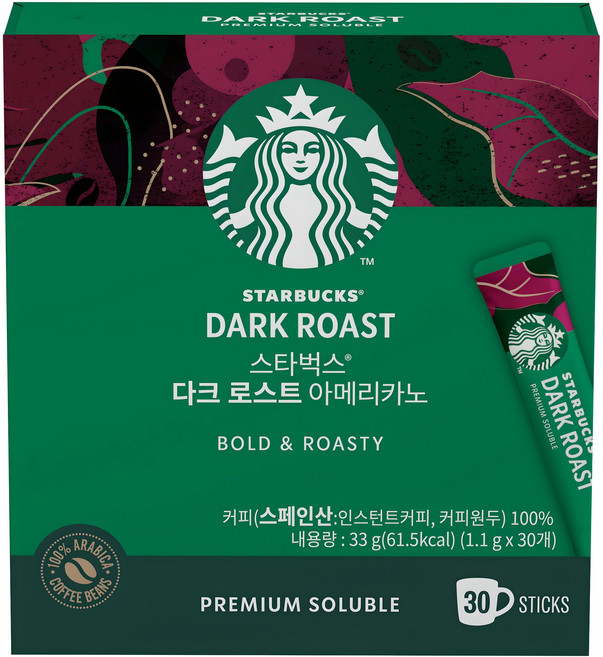 스타벅스 다크 로스트 아메리카노 원두커피믹스, 1.1g, 30개입, 1개