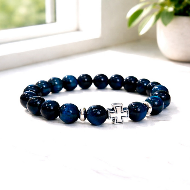 스노우베라 호안석 십자가 팔찌 기독교 천주교 묵주팔찌 선물