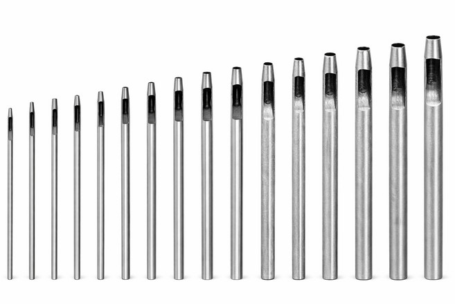 아띠꼴로 뻥뻥 나갑니다 가죽 펀칭기 가방끈 벨트 구멍뚫기 펀치 15종세트, 실버, 1개