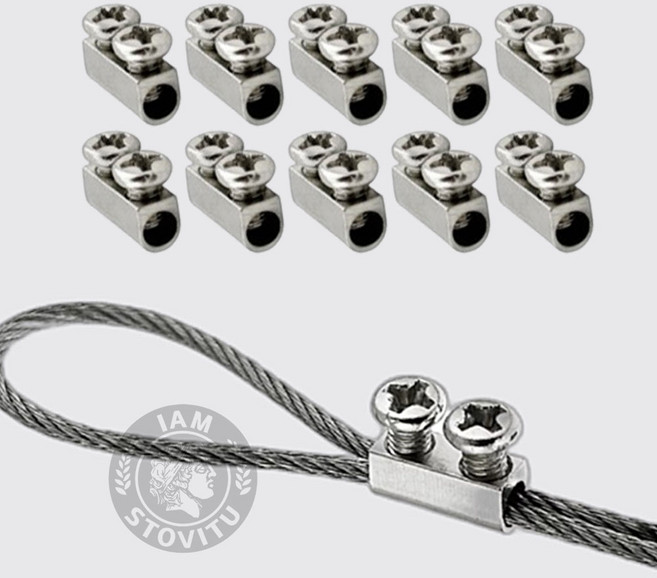 볼트형 와이어 슬리브 철사 로프 고리 고정 부속 페럴 세로형, 10개
