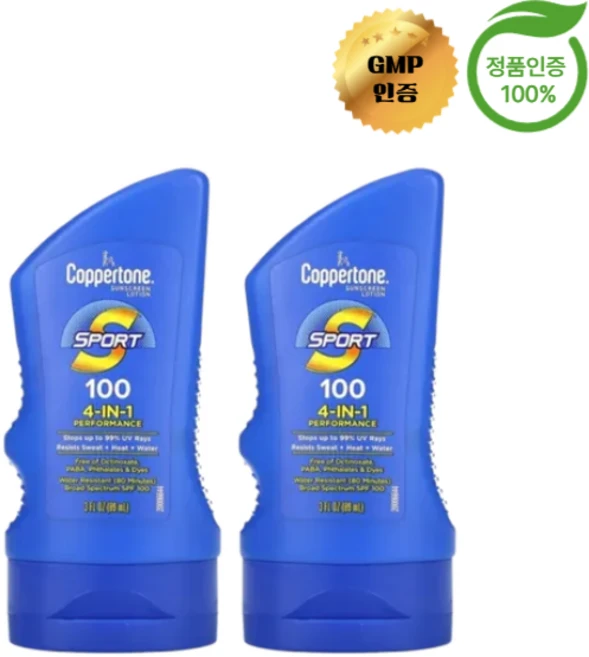 1+1 코퍼톤 스포츠 자외선 차단제 선크림 SPF100 89ml, 2개 - 쿠팡