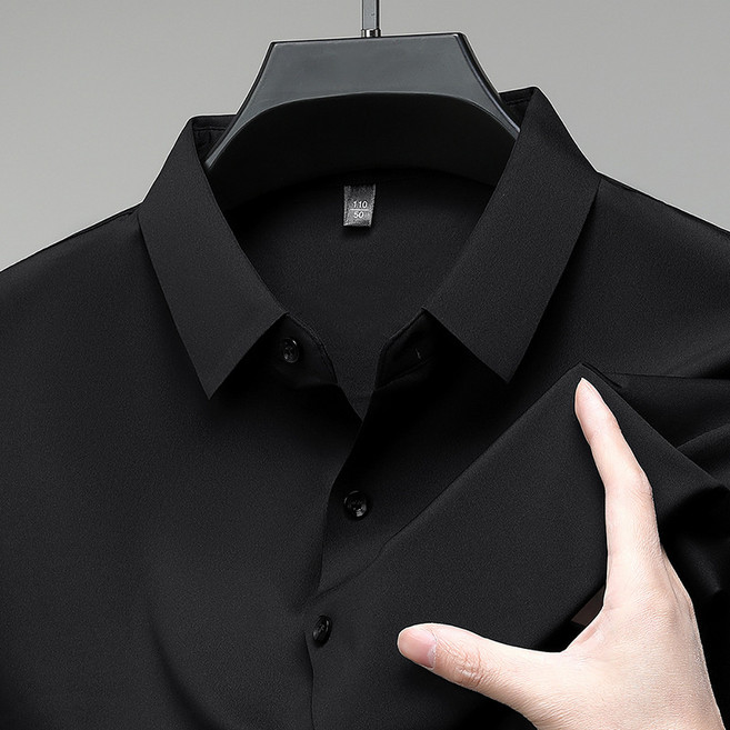 男士長袖無痕襯衫春秋新款中青年潮流襯衣商務正裝質感上衣男