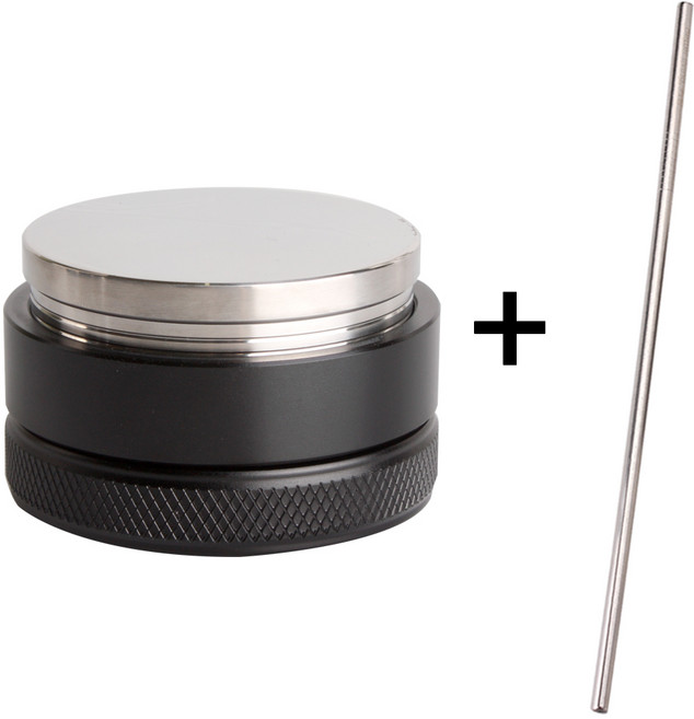 디스트리뷰터 마카롱탬퍼 핸들리스 푸쉬 탬퍼 커피템퍼 58mm 레벨링툴, 커빙 플랫 핸들리스 템퍼+레터링빨대, 1개