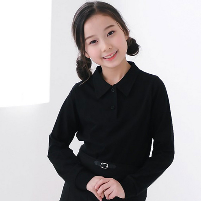 잭키드 여아용 긴팔 카라 남방