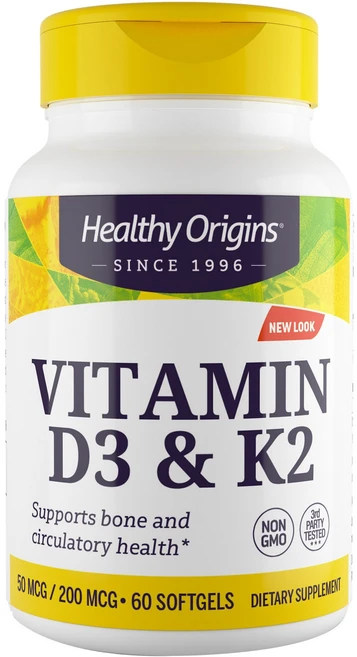 헬시오리진스 비타민 D3 & K2 소프트젤, 1개, 60정 - 쿠팡