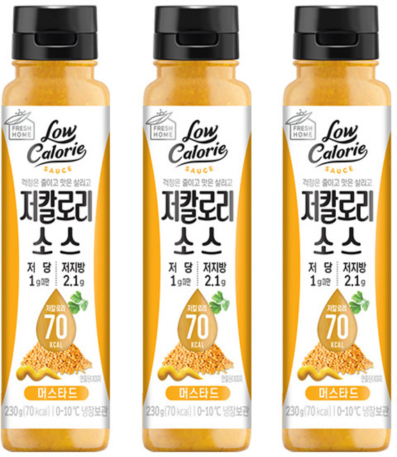 프레쉬홈 저칼로리 소스 02_머스타드 3팩, 3개, 230g