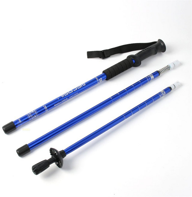 등산용지팡이 등산지팡이 등산용스틱 지팡이칼 등산폴대 3단스틱 4단스틱 산악지팡이 등산폴, 1개, 블랙