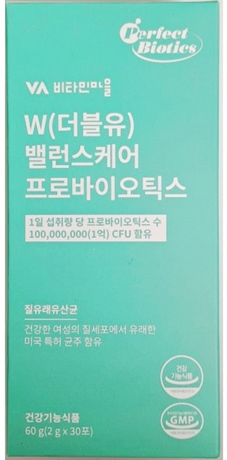 비타민마을 W더블유 밸런스케어 프로바이오틱스 6박스 / 여성 질 유래 유산균, 60g, 2개