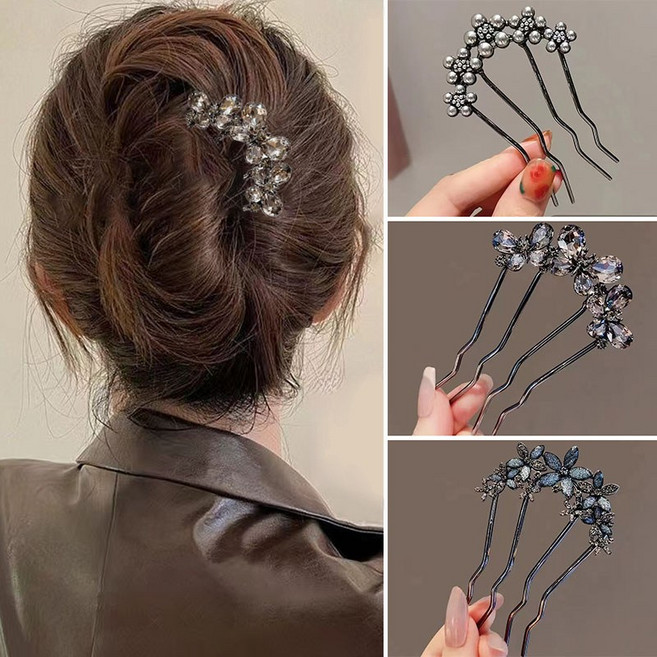 ZMBIRD 3종세트 올림머리 헤어빗핀 블링 비즈 N975