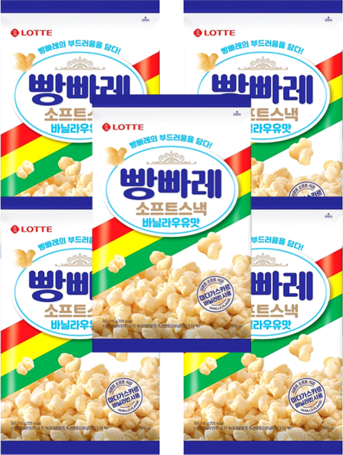 롯데 빵빠레 소프트스낵 바닐라우유맛 115g, 5개