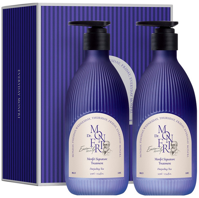 먼프리 나노 엑소좀 극손상모 리페어 헤어팩 헤어 트리트먼트 다즐링티향, 2개, 519ml