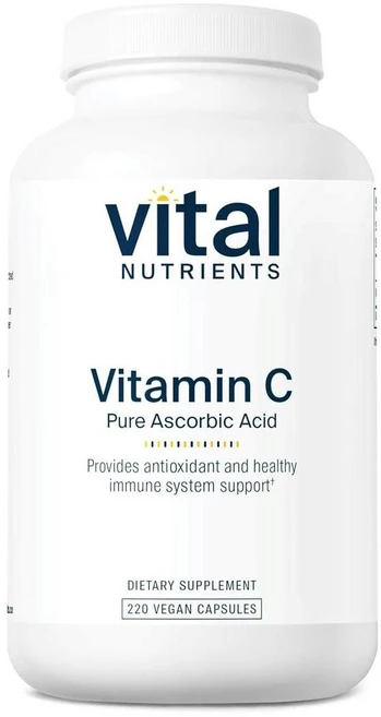 바이탈 뉴트리언츠 비타민C 1000mg 퓨어 아스코르브산 캡슐 Vital Nutrients Vitamin C, 1개, 220정 - 쿠팡