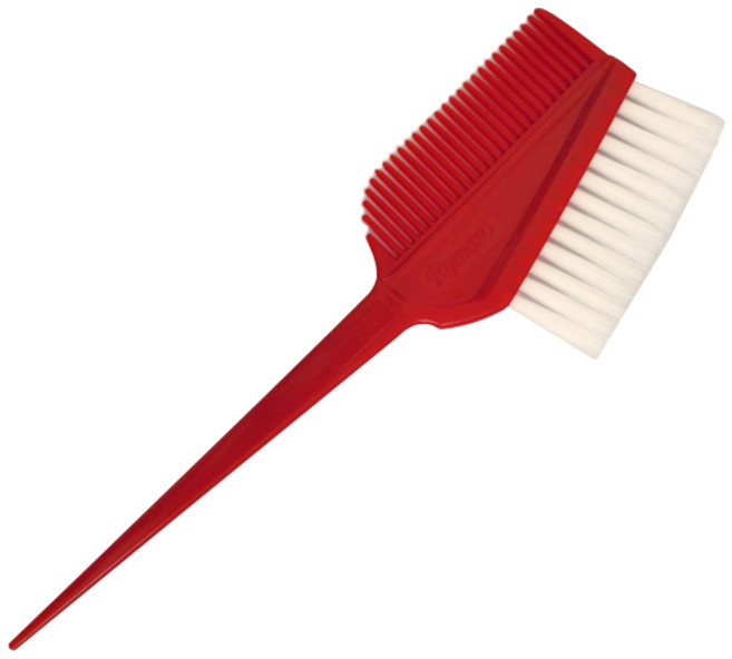 지앤그린 미용실 헤어샵 프리미엄 염색 솔 붓 슬림모 브러쉬(레드_화이트브러시), 1개