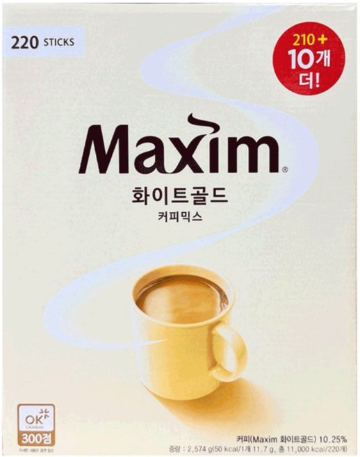 3위 - 맥심 화이트골드 커피믹스, 11.7g, 220개입, 1개
