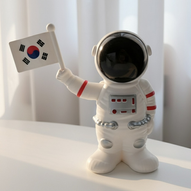 태양열 태극기 움직이는 우주비행사 피규어, 1개, 혼합색상