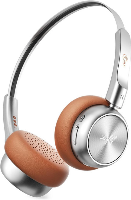 iKF R1 무선 레트로 헤드폰 블루투스 V 5.3 60시간 재생 시간 앱 커스텀 사운드 게임 모드 노이즈캔슬링 내장 마이크 80-90년대 복고풍 디자인 갈색, Brown, Brown, Brown