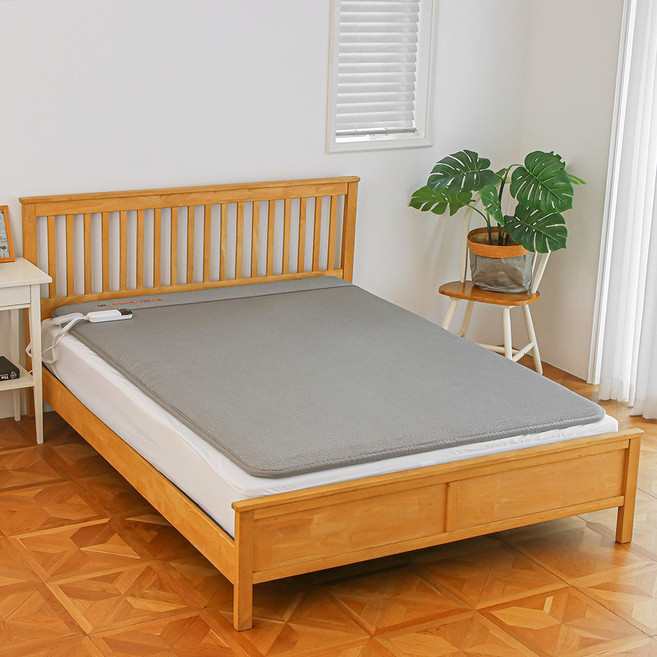 전자파없는 국내생산 한일의료기 그래핀 전기 매트 카본 탄소 매트 분리난방 더블 140x200cm 거실용 특대형 그레이