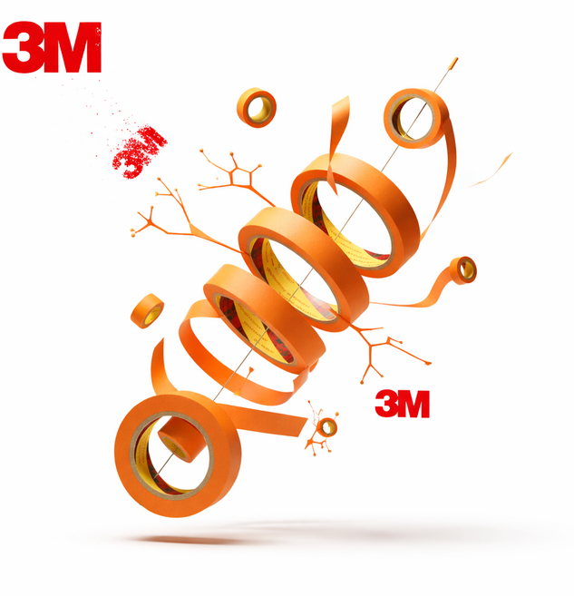 3M 국산 고접착 마스킹테이프 24mm x 40M CJ내일도착배송, 오렌지, 1개