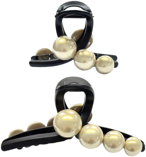 별라 진주 집게핀 올림머리 반묶음 머리핀 2종 세트