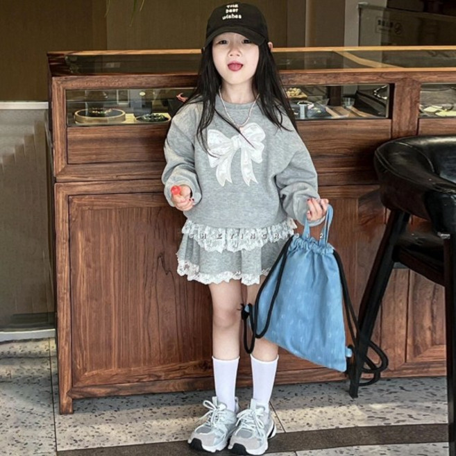 [더사랑이] 실버레이쓰상하복 키즈 아동복 유아 상하복 상의+하의 세트 여아상하복세트 등원룩 나들이룩 치마상하복