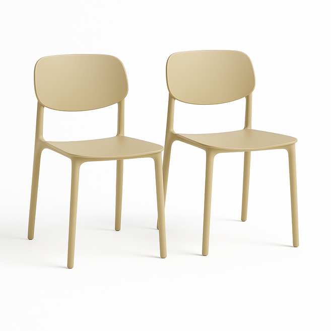 이엔비 일체형 인테리어 식탁의자, 2개, 베이지