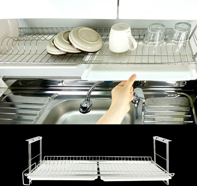싱크대 상부장 부착형 스텐 식기건조대 800, 부착형 싱크선반800(도마), 1개, 1단
