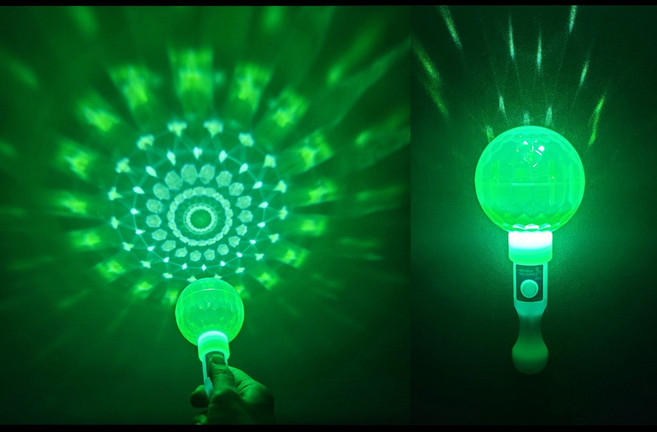 LED 미러볼 응원봉 야광봉 콘서트, 8개, 초록색