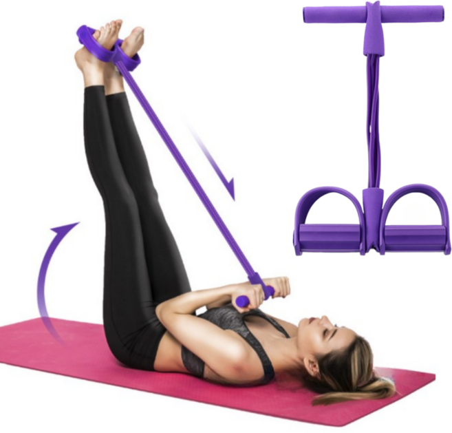 어센드원 전신 로잉밴드 스트레칭 튜빙 밴드, 1개, 비비드퍼플